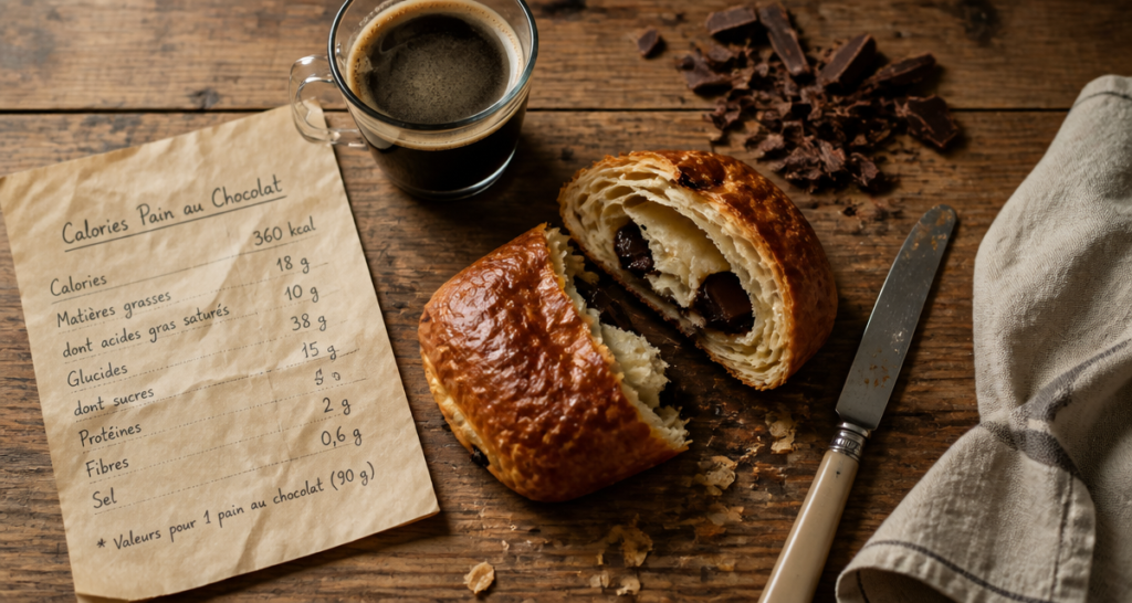calorie pain au chocolat boulangerie artisanal sur table