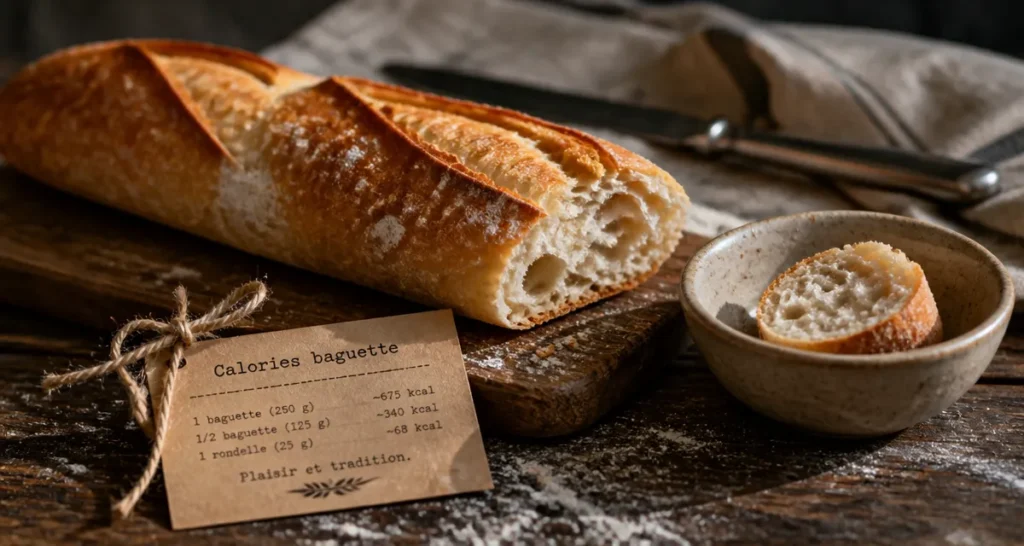 Calories baguette bread : portion de baguette et impact glycémique