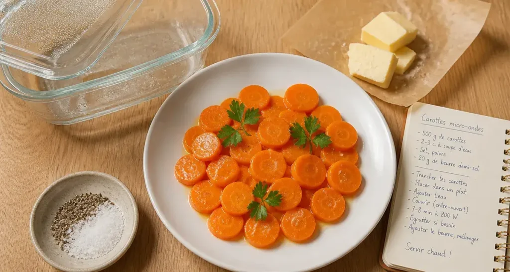 Carottes fondantes cuites au micro onde