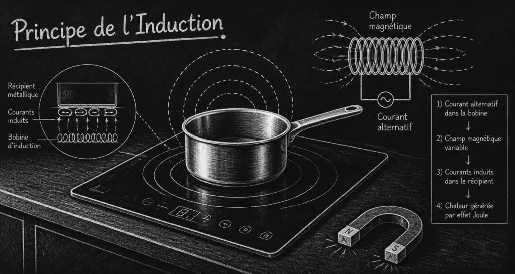fonctionnement plaque induction schéma magnétique cuisine