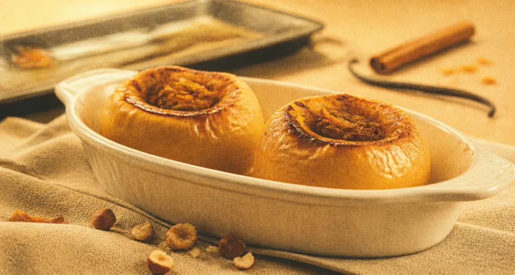 Pommes au four sans sucre caramélisées à 180°C, au four