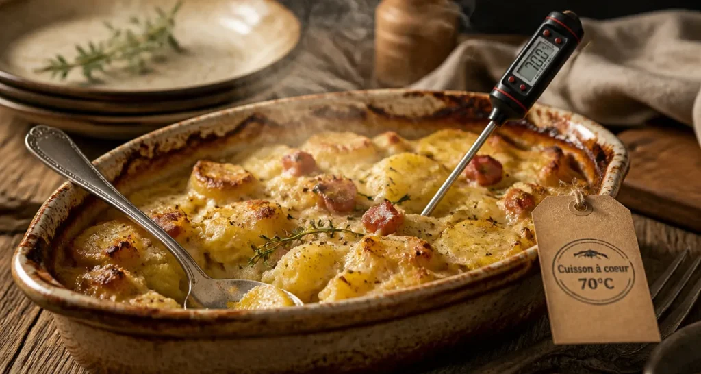 Tartiflette enceinte : cuisson à cœur 70°C, sans risque