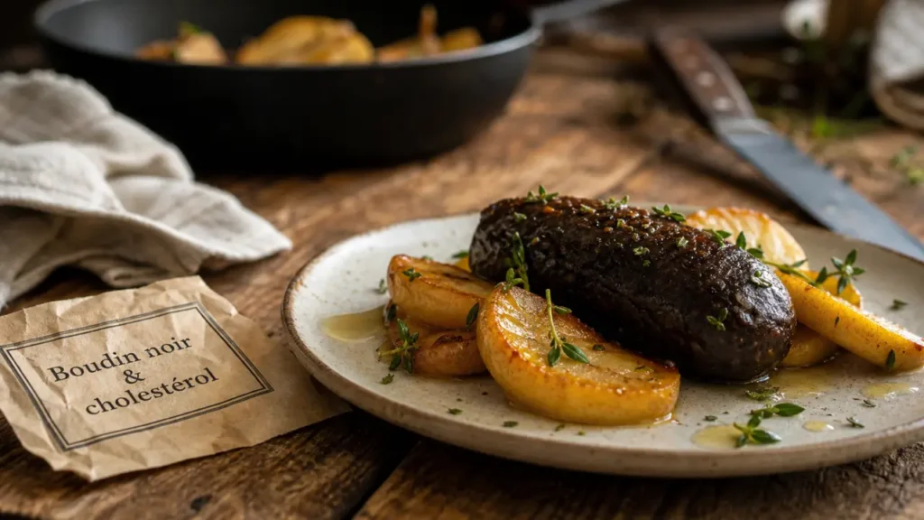Boudin noir et cholestérol : boudin noir poêlé, modération