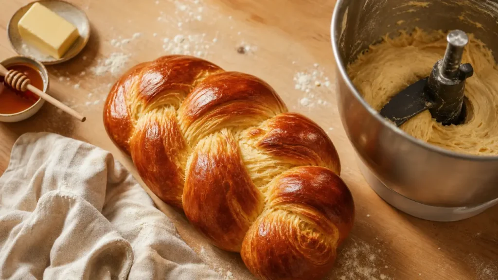 Brioche au companion : tresse dorée à 3 brins, mie filante