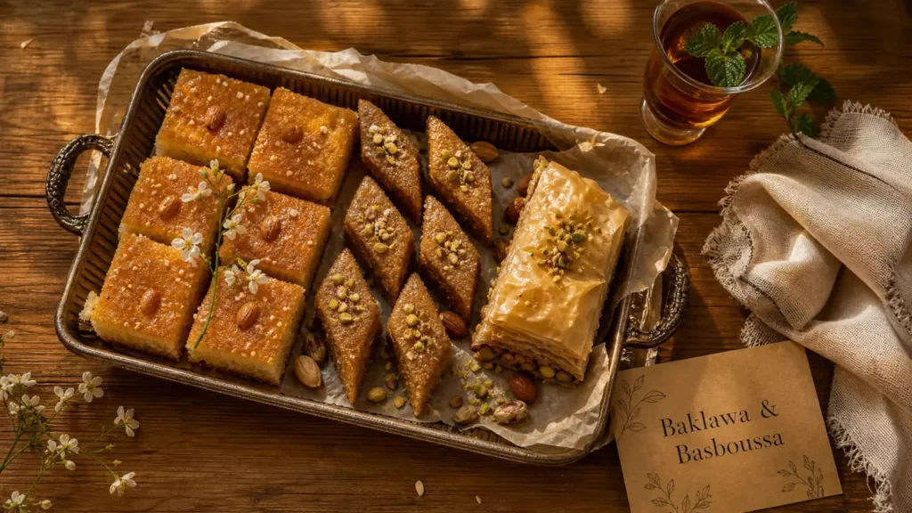 Gâteau oriental : baklawa, makrout et basboussa