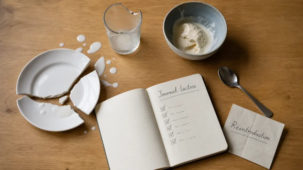 Intolérance au lactose symptome : journal et aliments