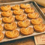 Recette palmier au sucre croustillant 180°C, gros plan en plongée légère