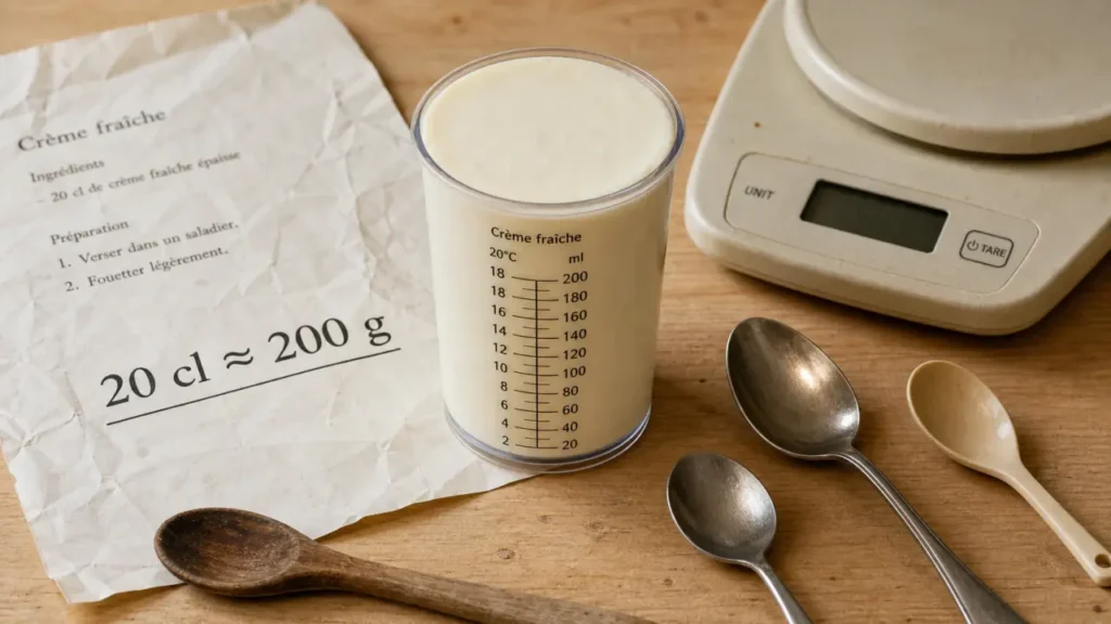 20 cl creme fraiche en g : 200 g