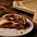 Cookies au nutella : cœur fondant tranché, cuisson 180°C