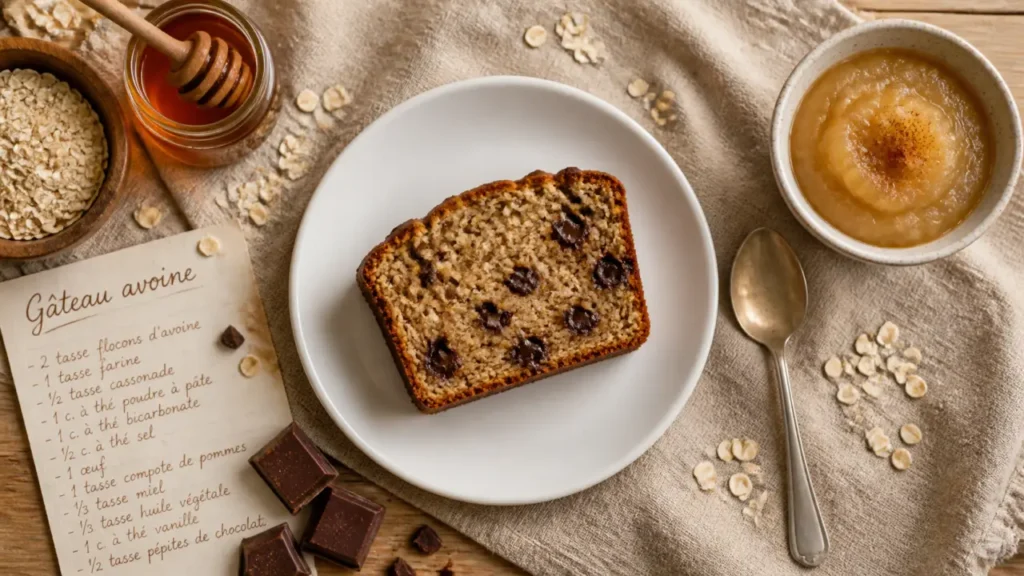 Recette gateau healthy flocon d'avoine moelleux sans beurre
