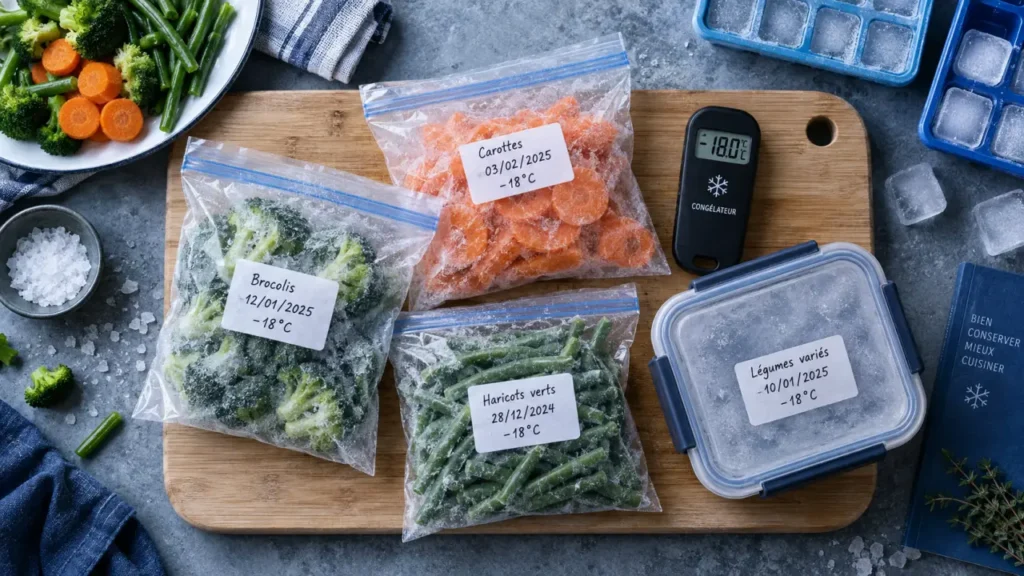 Congélation conservation à -18°C : sachets, boîtes et étiquetage