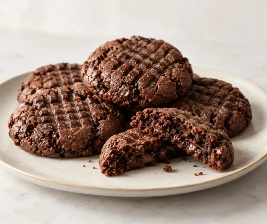 Recette biscuit chocolat facile, biscuits au chocolat à la fourchette sur une assiette
