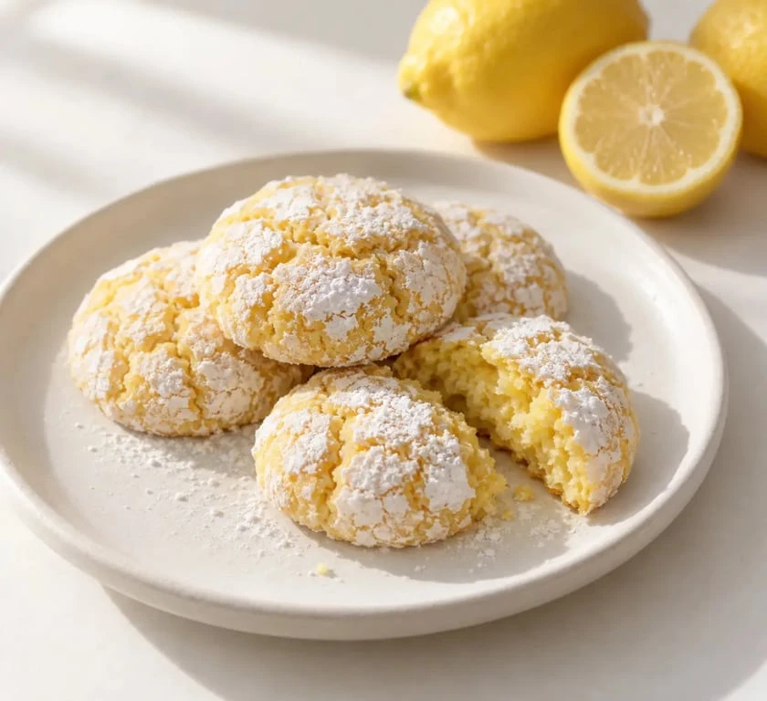 Recette biscuit au citron avec biscuits tendres légèrement craquelés