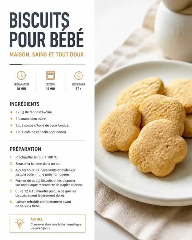 Recette biscuit bébé maison sain et fondant