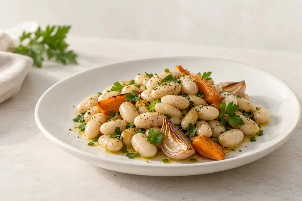 Comment faire cuire des haricots blancs : haricots blancs fondants servis en salade