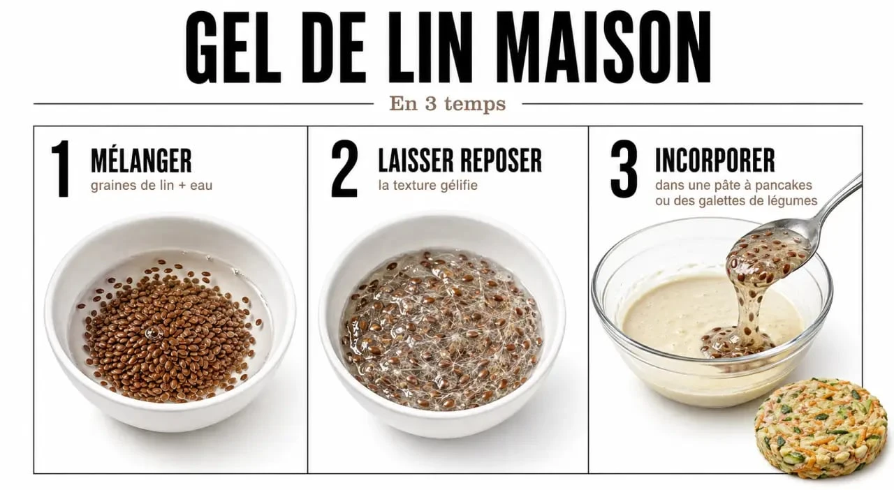 Graine de lin recette : préparation du gel de lin maison pour lier une pâte
