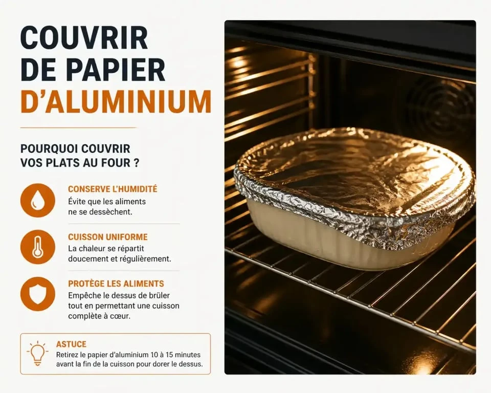 Technique pour réchauffage au four avec papier aluminium pour conserver l'humidité