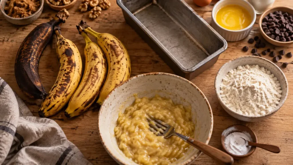 Banane trop mure pour banana bread moelleux